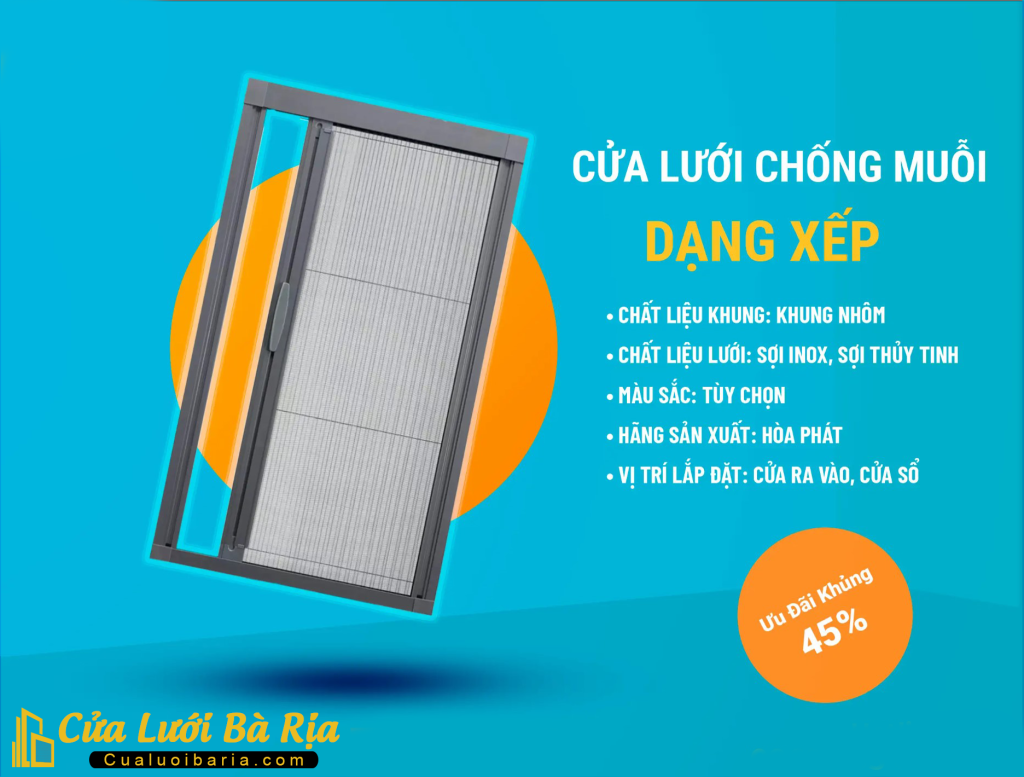 Cửa lưới chống muỗi dạng xếp